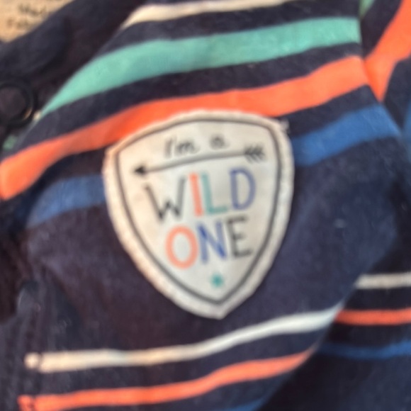 Carter's Blue and Orange Footies with Stripes - Picture 3 of 6